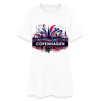 Copenhague Capitale Danemark Cadeau - Robe T-shirt Femme - blanc - Devant