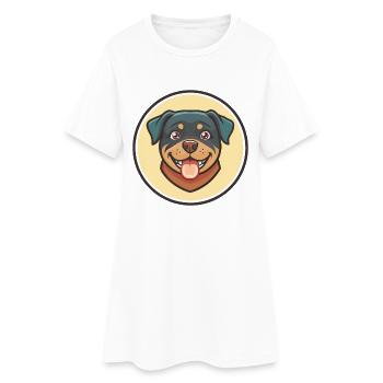 Rottweiler chien race dessin animé Kawaii Clipart Animal - Robe T-shirt Femme - blanc - Devant