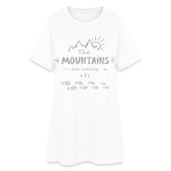 The mountains are calling - Hiking Camping Nature - Frauen T-Shirt-Kleid - Weiß - Vorne
