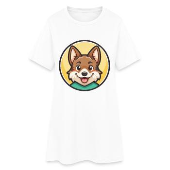 Volpino Italiano Chien Race Dessin animé Kawaii Clipart - Robe T-shirt Femme - blanc - Devant