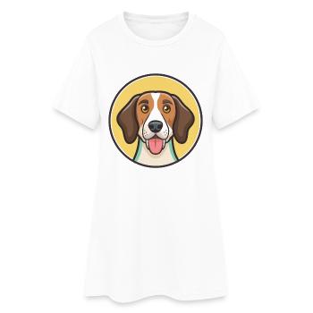 Treeing Walker Coonhound Chien Race Dessin animé Kawaii - Robe T-shirt Femme - blanc - Devant