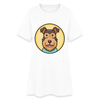 Welsh Terrier Chien Race Dessin animé Kawaii Clipart Animal de compagnie - Robe T-shirt Femme - blanc - Devant