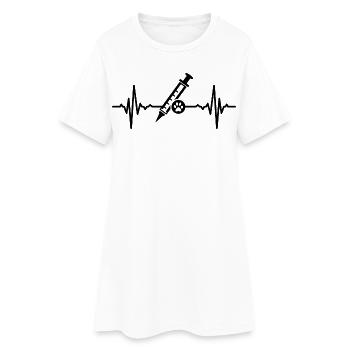 Tiermediziner Spritze Herzlinie - Frauen T-Shirt-Kleid - Weiß - Vorne