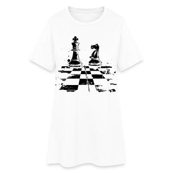 Dames d’échecs et dessin du roi - Robe T-shirt Femme - blanc - Devant