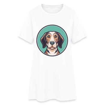 Huntaway Chien Race Coloré Dessin animé Kawaii Clipart - Robe T-shirt Femme - blanc - Devant