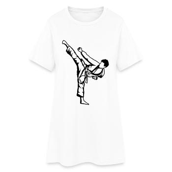 Dessin de garçon de karaté - Robe T-shirt Femme - blanc - Devant