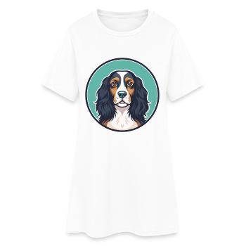 Épagneul picard, race de chien, dessin animé, Kawaii, Clipart - Robe T-shirt Femme - blanc - Devant