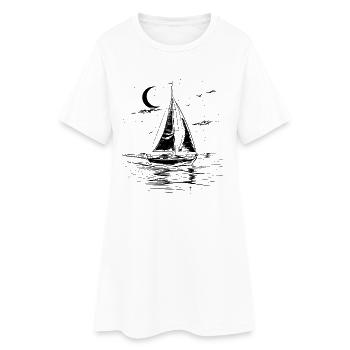 Croquis de navigation - Robe T-shirt Femme - blanc - Devant