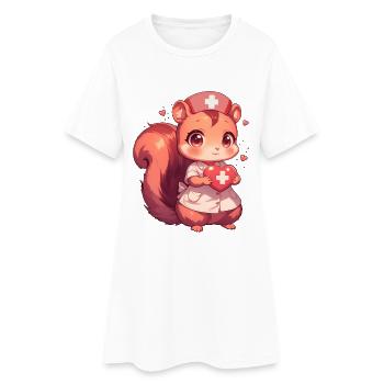 Nurse Squirrel Nurse Doctor - Women’s T-Shirt Dress - white - Front