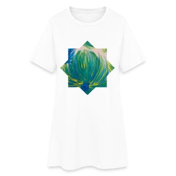 Motif d’étoile - peint à la main par Martina Eßer - Robe T-shirt Femme - blanc - Devant