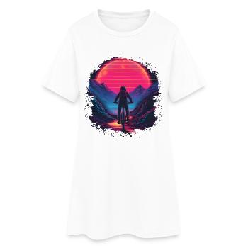 VTT Synthwave - Robe T-shirt Femme - blanc - Devant