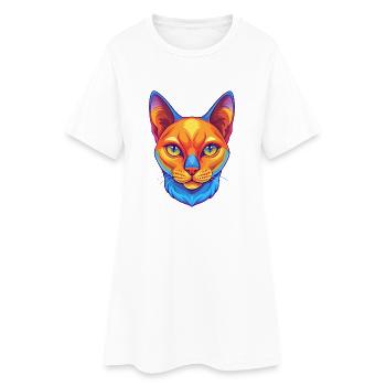 European Burmese Cat Breed Cartoon Kawaii Animal P - Women’s T-Shirt Dress - white - Front
