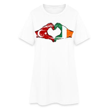 Turkey Ireland Hands Heart Shape Used - Women’s T-Shirt Dress - white - Front