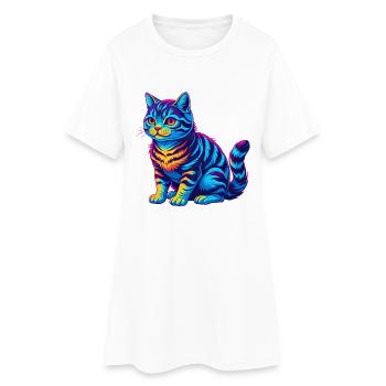 Race de chat American Shorthair dessin animé animal kawaii - Robe T-shirt Femme - blanc - Devant