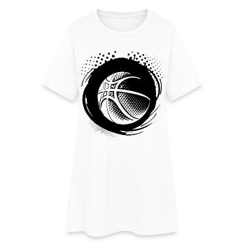 Dessin de ballon de basket-ball - Robe T-shirt Femme - blanc - Devant