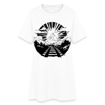 Chemin de fer - Robe T-shirt Femme - blanc - Devant