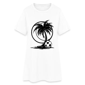 Fußball Zeichnung - Frauen T-Shirt-Kleid - Weiß - Vorne
