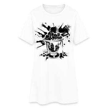 Gobelets de glace - Robe T-shirt Femme - blanc - Devant
