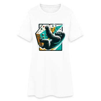 Cadeau de gorille d’escalade de bloc - Robe T-shirt Femme - blanc - Devant