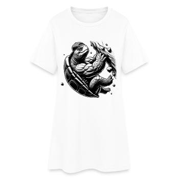 Bouldern Schildkröte Klettern Geschenk - Frauen T-Shirt-Kleid - Weiß - Vorne