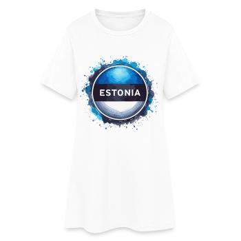 Drapeau de l’Estonie Drapeau Cadeau - Robe T-shirt Femme - blanc - Devant