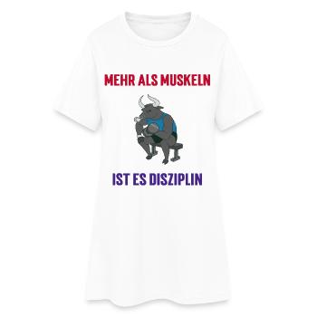Plus que des muscles, c’est de la discipline - Robe T-shirt Femme - blanc - Devant