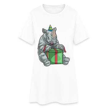 Forfait anniversaire Rhino - Robe T-shirt Femme - blanc - Devant