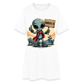 Mignon extraterrestre auto-stoppeur Sirius B OVNI extraterrestre - Robe T-shirt Femme - blanc - Devant