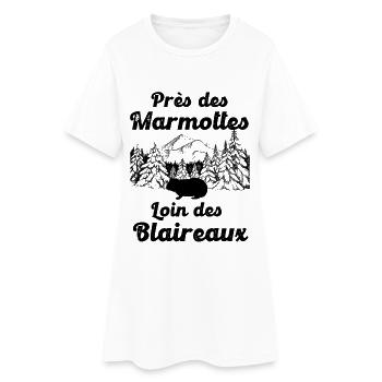 Marmotte forêt randonnée camping - Robe T-shirt Femme - blanc - Devant