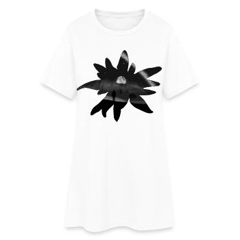 Mondnacht Silhouette Edelweiss - Frauen T-Shirt-Kleid - Weiß - Vorne