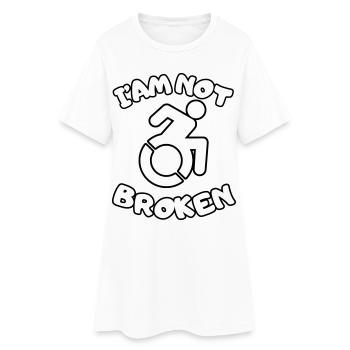 Je suis en fauteuil roulant mais je ne suis pas brisé * - Robe T-shirt Femme - blanc - Devant