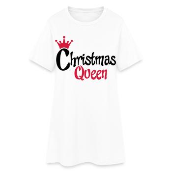 T-shirt de Noël drôle pour femme - Robe T-shirt Femme - blanc - Devant