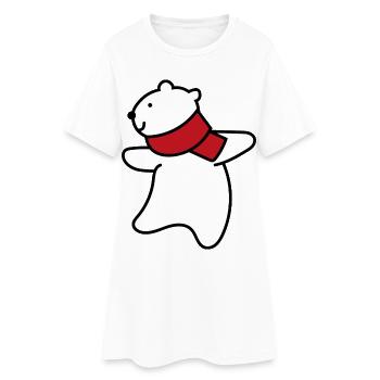 kleiner süsser Eisbär - Frauen T-Shirt-Kleid - Weiß - Vorne