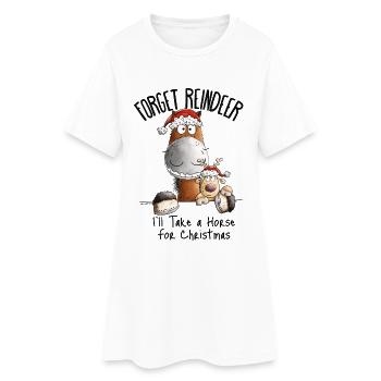 Oubliez le renne cheval dicton de Noël - Robe T-shirt Femme - blanc - Devant