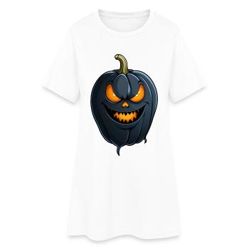 Dark creepy pumpkin head - Women’s T-Shirt Dress - white - Front