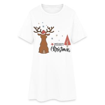 Un design idéal pour Noël - Robe T-shirt Femme - blanc - Devant