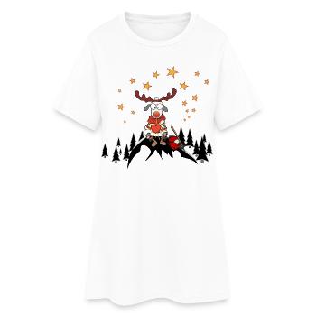 Noël avec le cœur - Robe T-shirt Femme - blanc - Devant