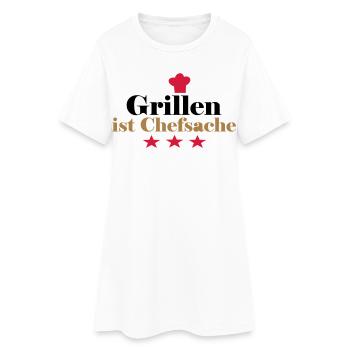 Le barbecue, c’est l’affaire du patron - Robe T-shirt Femme - blanc - Devant