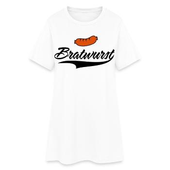 Einfach lecker Bratwurst - Frauen T-Shirt-Kleid - Weiß - Vorne
