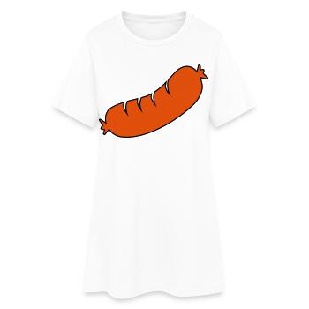 Bratwurst - Frauen T-Shirt-Kleid - Weiß - Vorne