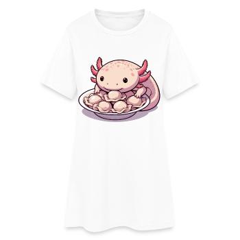 Axolotl Pelmeni Cadeau mignon - Robe T-shirt Femme - blanc - Devant