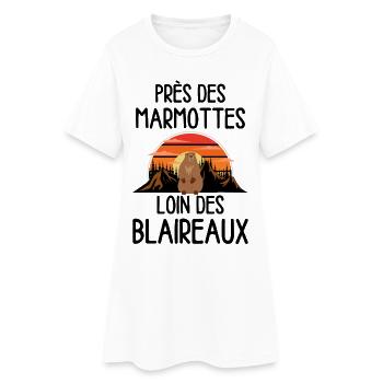 Marmotte au coucher de soleil - Robe T-shirt Femme - blanc - Devant