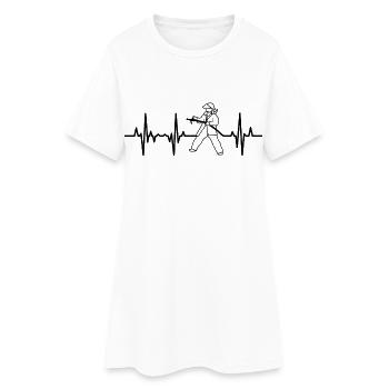 Palpitations cardiaques des pompiers - Robe T-shirt Femme - blanc - Devant
