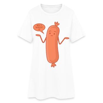 Wurst Bockwurst - Weil's wurscht is - Frauen T-Shirt-Kleid - Weiß - Vorne