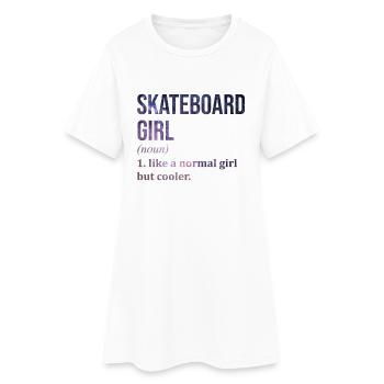 skateboard - Robe T-shirt Femme - blanc - Devant