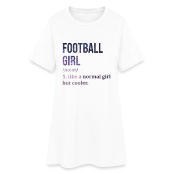 Football Football Football - Robe T-shirt Femme - blanc - Devant