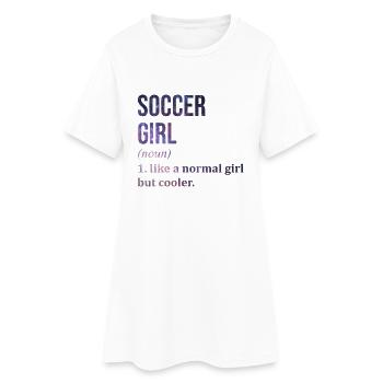 Fußball Fußball Fußball Fußball - Frauen T-Shirt-Kleid - Weiß - Vorne