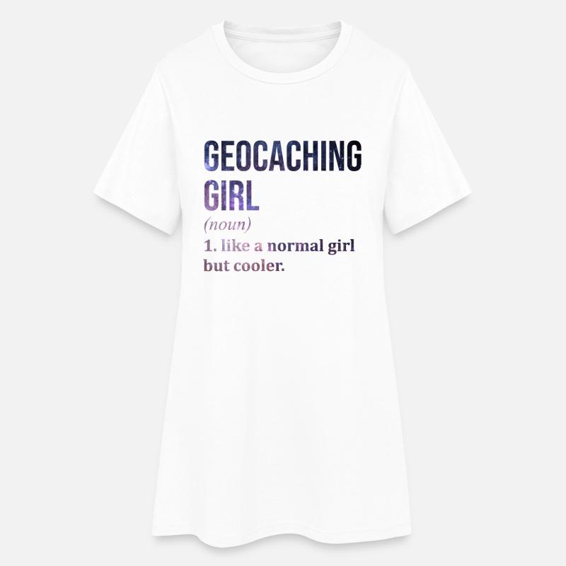 Geocaching - Frauen T-Shirt-Kleid - Weiß