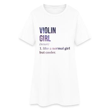 violon - Robe T-shirt Femme - blanc - Devant