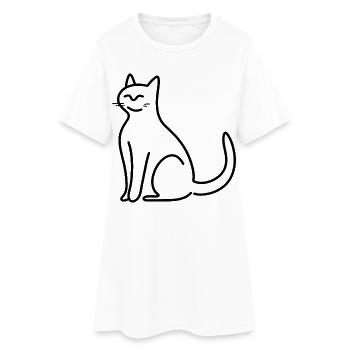 Chat - Robe T-shirt Femme - blanc - Devant